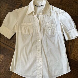 Trina Turk Winter White Button-Up Short Sleeve Shirt